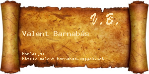 Valent Barnabás névjegykártya